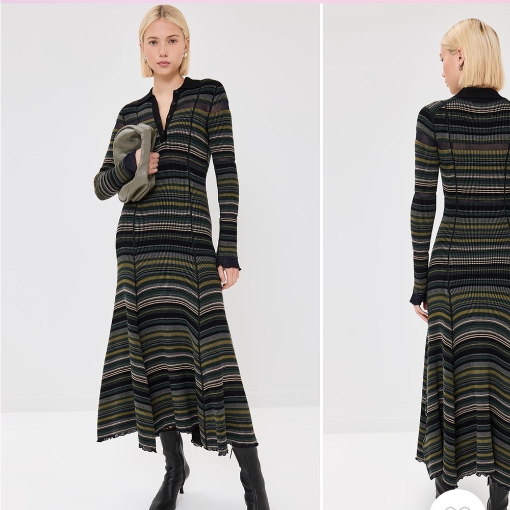 3.1 Phillip Lim Reversible Polo Maxi Dress Striped Multicolor Knit Dress
